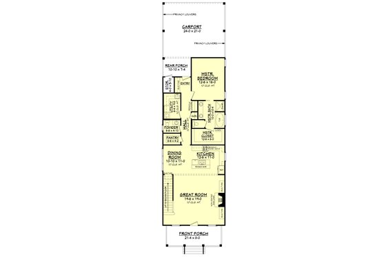 Floor Plan - Main Floor for Cottage House Plan #430-117 - 4 bed, 2.5 bath