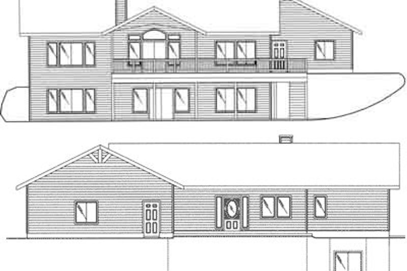 Architectural House Design - Exterior - Rear Elevation for Modern House Plan #117-351 - 2 bed, 2.5 bath