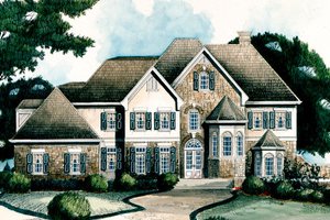 Exterior - Other Elevation 1 for European House Plan #429-10 - 4 bed, 3.5 bath