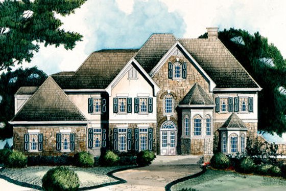 Exterior - Other Elevation 1 for European House Plan #429-10 - 4 bed, 3.5 bath