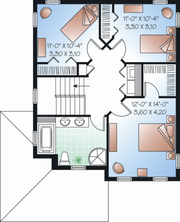 House Design - Country Floor Plan - Upper Floor Plan #23-2250