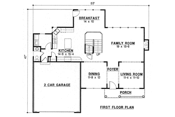 Floor Plan - Main Floor for Traditional House Plan #67-751 - 4 bed, 3.5 bath