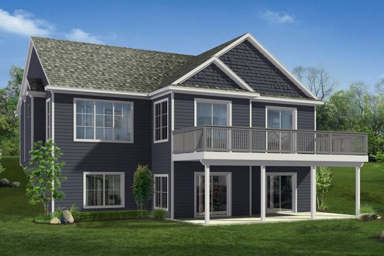 Exterior - Rear Elevation for Craftsman House Plan #1057-21 - 3 bed, 3 bath