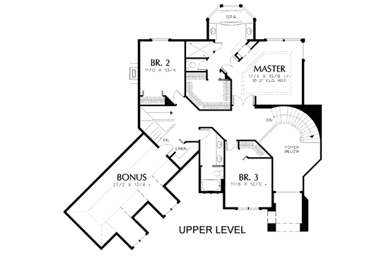 Floor Plan - Upper Floor for Mediterranean House Plan #48-141 - 5 bed, 3 bath