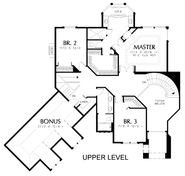 House Plan Design - Mediterranean Floor Plan - Upper Floor Plan #48-141