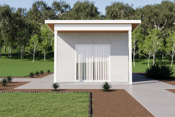 Exterior - Front Elevation 3 for Modern House Plan #1106-58, 1 bath