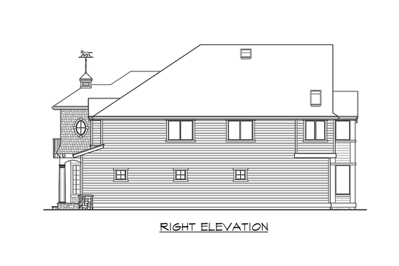 Exterior - Other Elevation 3 for Traditional House Plan #132-149 - 4 bed, 2.5 bath