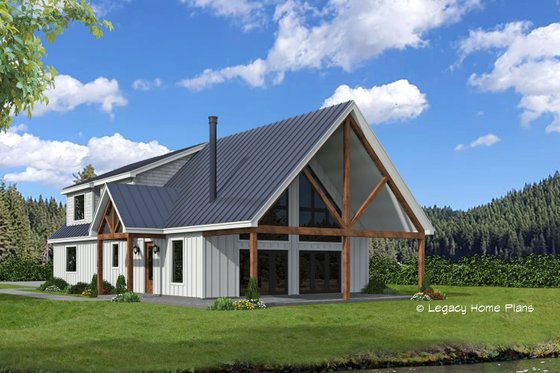 Exterior - Rear Elevation for Farmhouse House Plan #932-704 - 3 bed, 2.5 bath