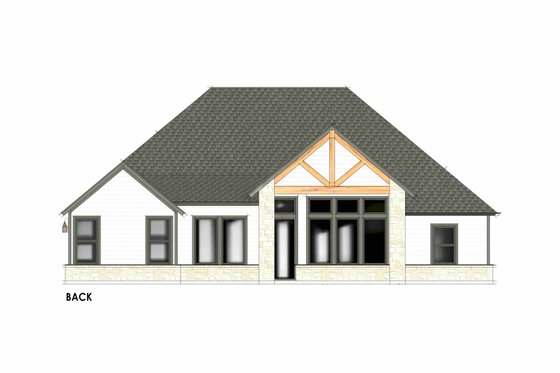 Exterior - Rear Elevation 1 for Country House Plan #1096-105 - 4 bed, 2 bath