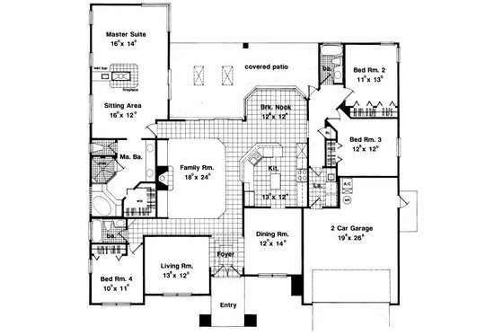 Floor Plan - Main Floor for European House Plan #417-320 - 4 bed, 3 bath