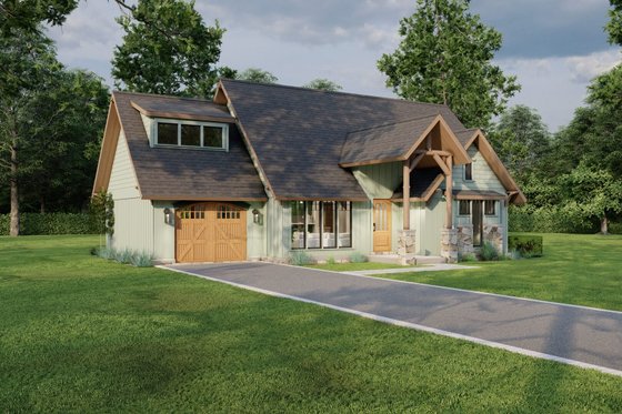 Exterior - Front Elevation 4 for Craftsman House Plan #17-2259 - 3 bed, 1.5 bath