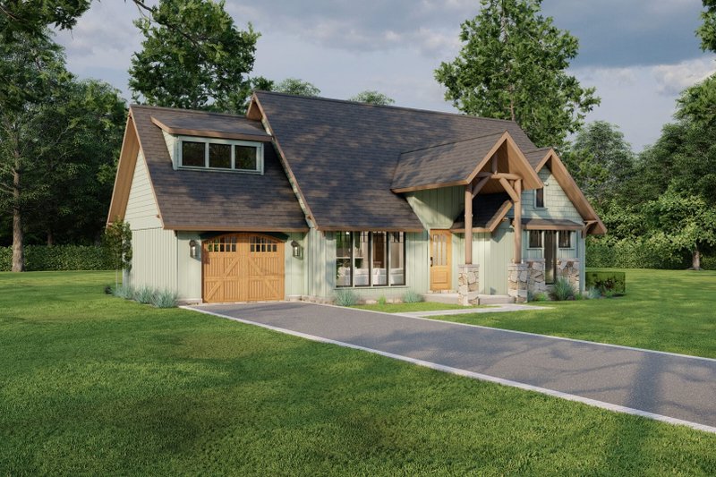 House Blueprint - Exterior - Front Elevation 4 for Craftsman House Plan #17-2259 - 3 bed, 1.5 bath