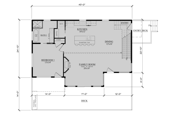 Modern Floor Plan - Main Floor Plan #123-116