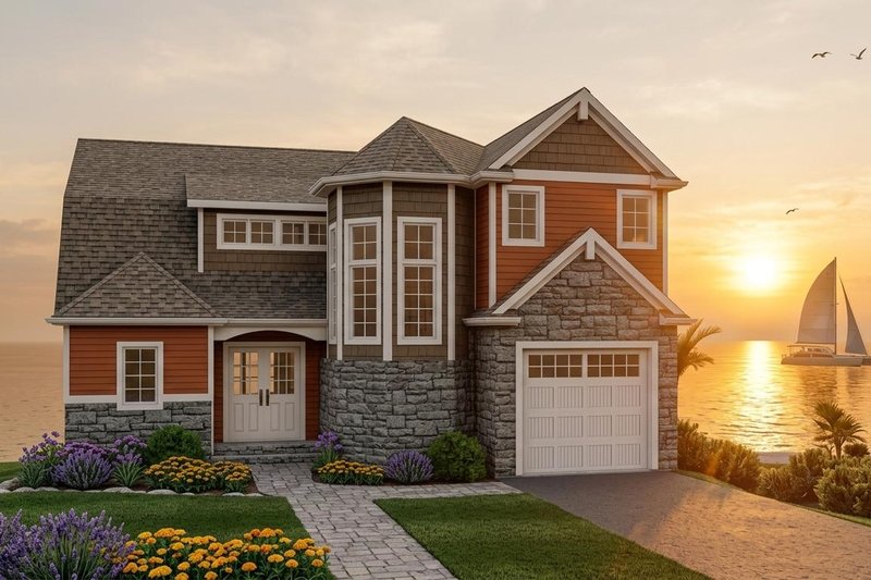 Home Plan - Exterior - Front Elevation 2 for Craftsman House Plan #1064-13 - 5 bed, 2.5 bath