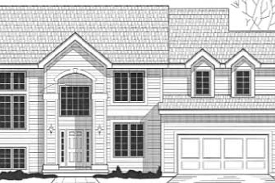 Exterior - Front Elevation for Traditional House Plan #67-500 - 4 bed, 2.5 bath