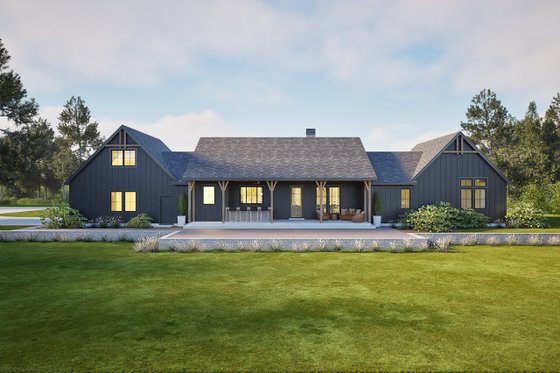 Exterior - Rear Elevation for Farmhouse House Plan #1105-13 - 3 bed, 2.5 bath