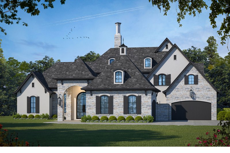House Design - Exterior - Front Elevation 3 for European House Plan #20-2569 - 4 bed, 4.5 bath