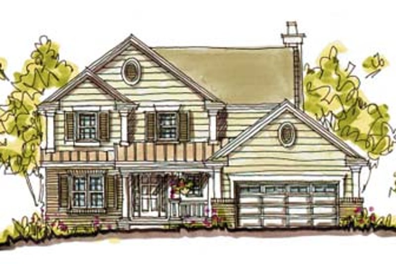 Dream House Plan - Farmhouse Exterior - Front Elevation Plan #20-241