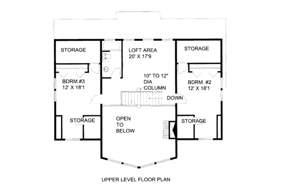 Floor Plan - Upper Floor for Craftsman House Plan #117-774 - 3 bed, 2.5 bath