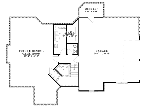 Traditional Floor Plan - Lower Floor Plan #17-304