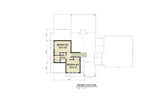 Floor Plan - Upper Floor for Craftsman House Plan #1070-67 - 3 bed, 2.5 bath