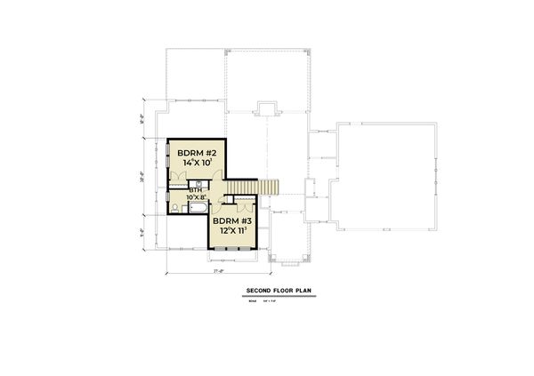 Craftsman Floor Plan - Upper Floor Plan #1070-67