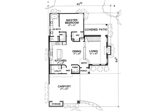 Floor Plan - Main Floor for Modern House Plan #472-7 - 3 bed, 2.5 bath