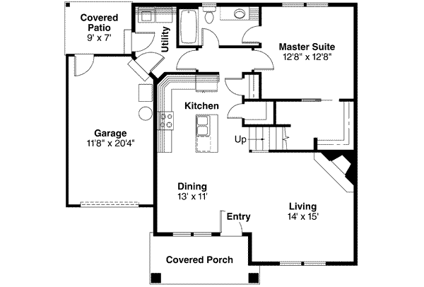 Architectural House Design - Traditional Floor Plan - Main Floor Plan #124-398