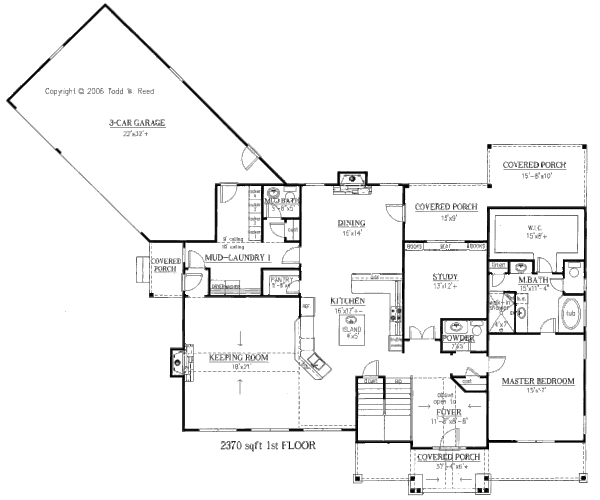 Architectural House Design - Craftsman Floor Plan - Main Floor Plan #437-46