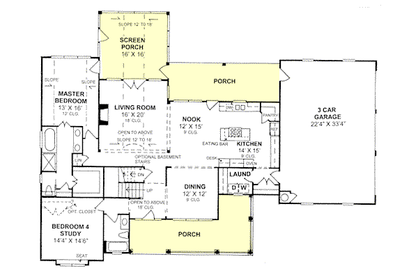 Home Plan - Farmhouse Floor Plan - Main Floor Plan #20-285