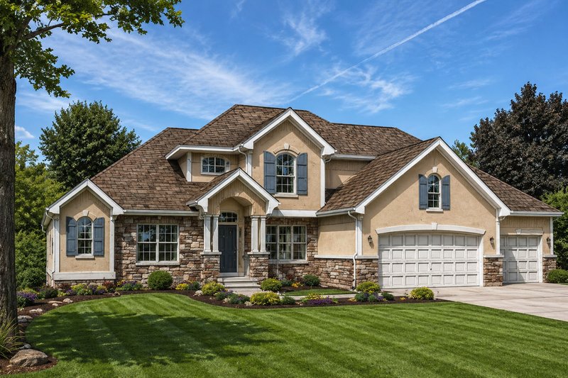 Dream House Plan - Exterior - Front Elevation 3 for Traditional House Plan #20-1788 - 4 bed, 4 bath