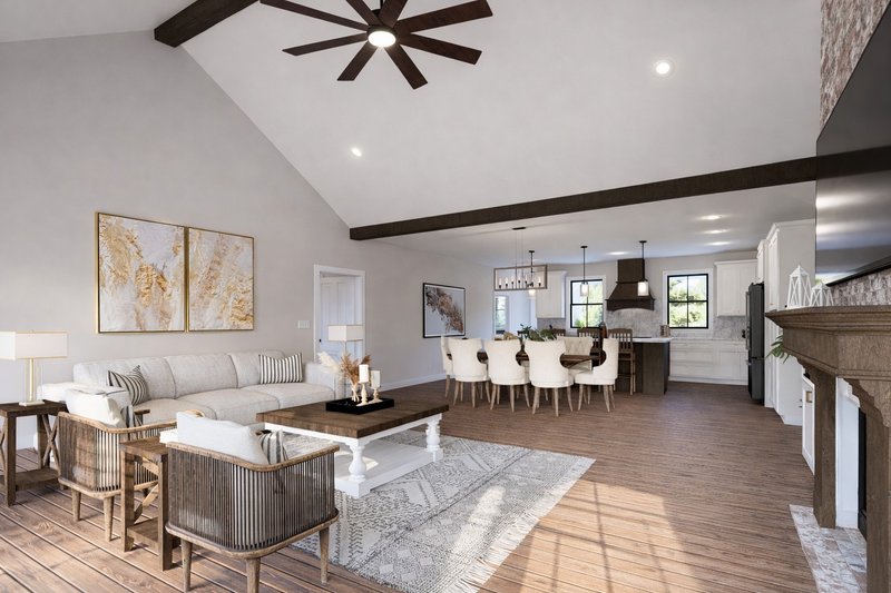 House Blueprint - Interior - Family Room 1 for Farmhouse House Plan #44-310 - 3 bed, 2 bath
