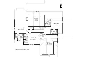 Floor Plan - Upper Floor for Farmhouse House Plan #927-997 - 4 bed, 3.5 bath