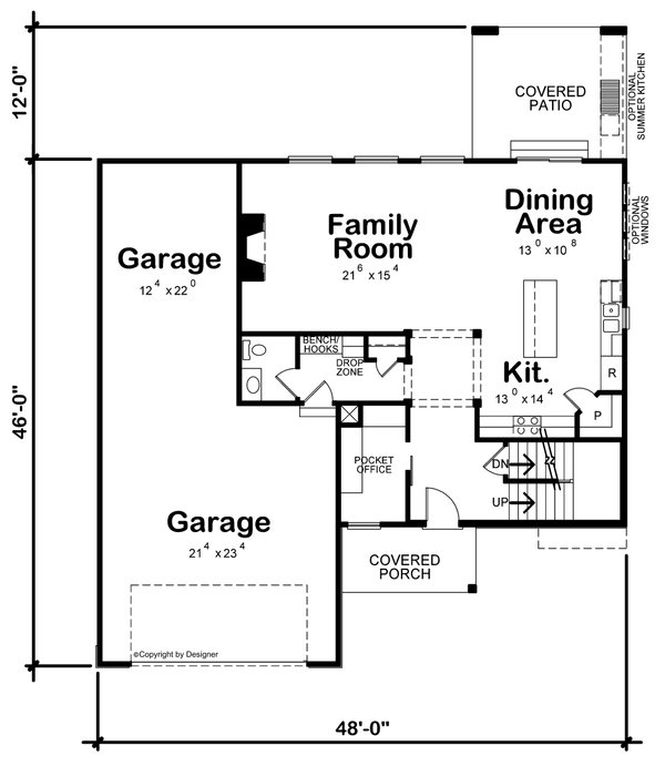 Dream House Plan - Contemporary Floor Plan - Main Floor Plan #20-2476