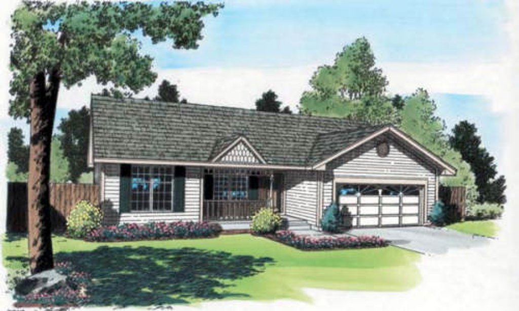  Ranch  Style House  Plan  3 Beds 2 Baths 1307 Sq Ft Plan  