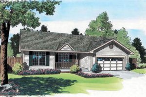 Ranch Exterior - Front Elevation Plan #312-417