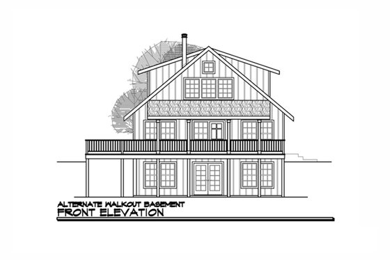 Exterior - Front Elevation 4 for Cabin House Plan #124-473 - 3 bed, 3 bath