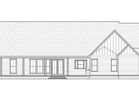 Exterior - Rear Elevation for Farmhouse House Plan #1074-50 - 4 bed, 2.5 bath