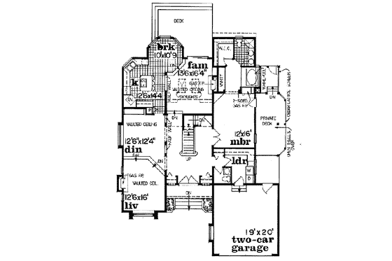 Floor Plan - Main Floor for European House Plan #47-190 - 3 bed, 2.5 bath