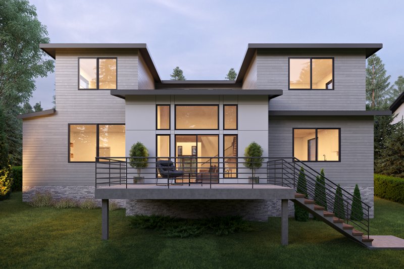Architectural House Design - Exterior - Rear Elevation for Contemporary House Plan #1066-192 - 6 bed, 4.5 bath
