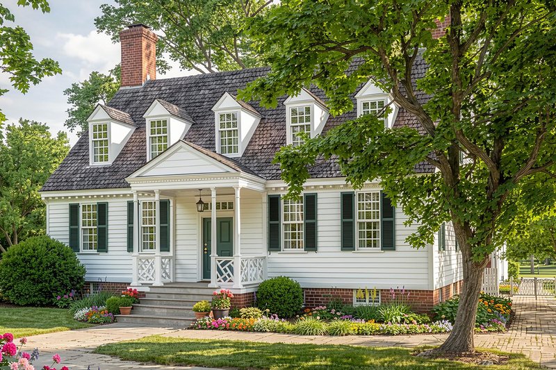 Architectural House Design - Exterior - Front Elevation 2 for Colonial House Plan #137-355 - 4 bed, 3 bath