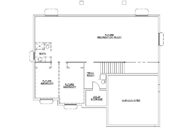 Home Plan - Floor Plan - Lower Floor for Ranch House Plan #5-241 - 5 bed, 2.5 bath