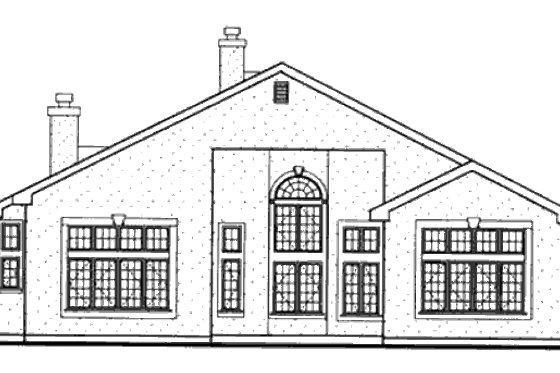 Exterior - Rear Elevation for Traditional House Plan #3-186 - 4 bed, 3 bath