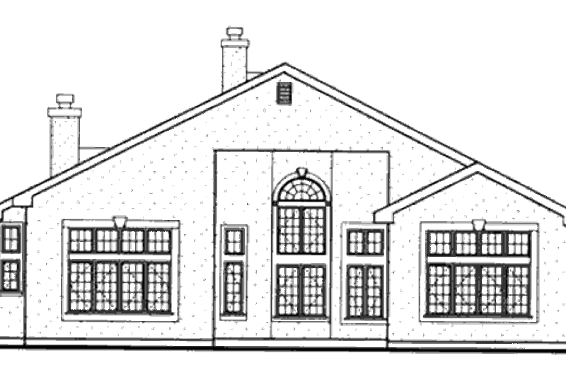 House Design - Exterior - Rear Elevation for Traditional House Plan #3-186 - 4 bed, 3 bath