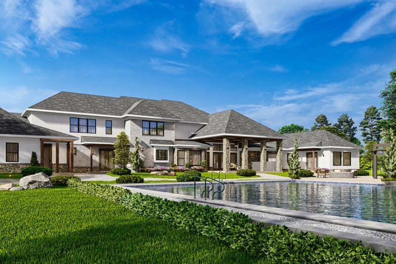House Design - Exterior - Front Elevation 5 for European House Plan #54-586 - 7 bed, 7 bath