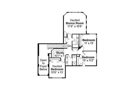 Floor Plan - Upper Floor for Craftsman House Plan #124-481 - 5 bed, 3.5 bath