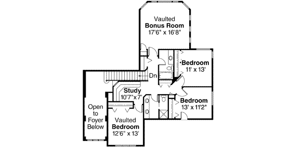 Craftsman Floor Plan - Upper Floor Plan #124-481