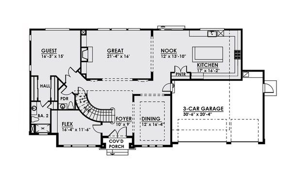 Craftsman Floor Plan - Main Floor Plan #1066-20