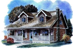 Country Exterior - Front Elevation Plan #18-299