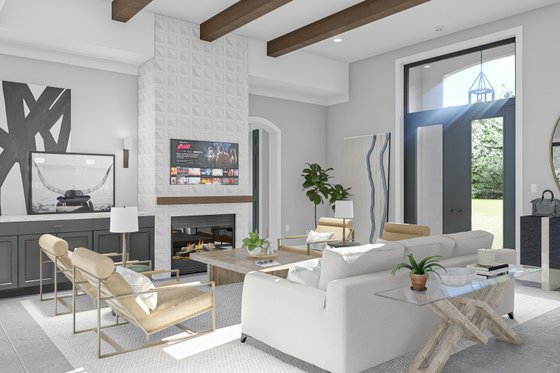 Interior - Family Room for Mediterranean House Plan #455-256 - 3 bed, 2.5 bath